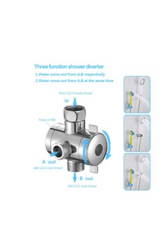 Excefore Shower Arm Diverter, Universal Bathroom System Component Replacement Part, G 1/2 3-Way T-adapter, Suitable for Handheld Shower Head and Fixed Spray Head (Chrome)  - Image 3
