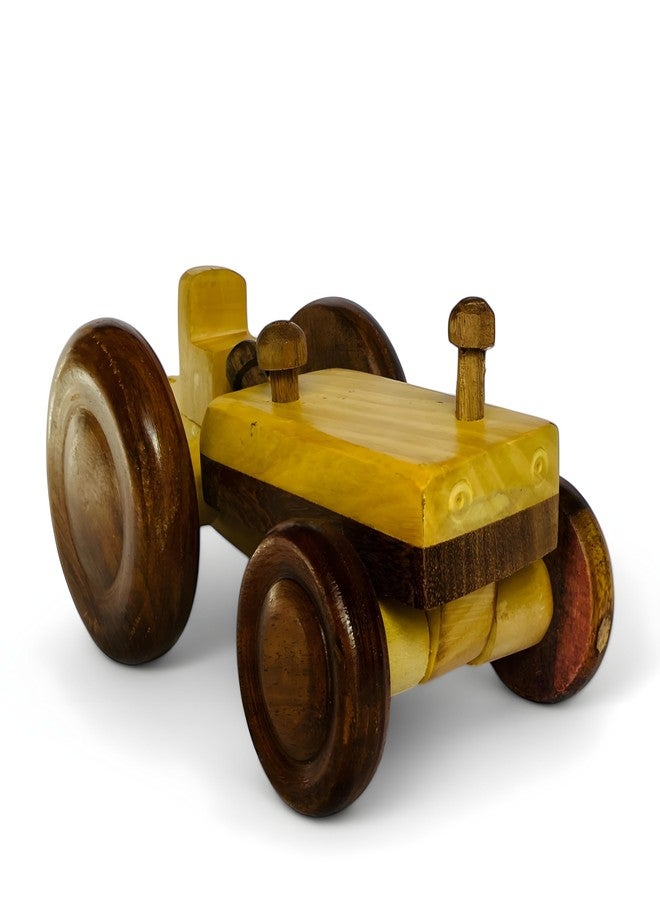 MarvelStore Handcrafted Wooden Tractor Toy with Detachable Trailer | Classic Vintage-Style Farm Vehicle for Kids,Toddlers and Collectors | Eco-Friendly,Durable and Handmade Artisan Craftsmanship - Image 2