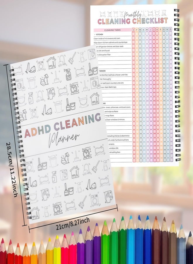 ZIYIZE ADHD Cleaning Planner, Cleaning Plan Schedule and Checklist for Adults and Teens, Adhd Cleaning and Organizing Planner, Daily Weekly Monthly Checklist for Home, Reusable DIY Household Cleaning Planner - Image 2