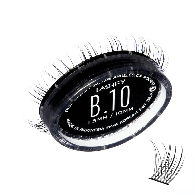 Lashify Bold 10mm Gossamer DIY Eyelash Extensions Refill Black Easy False Eyelashes for a Natural Look
