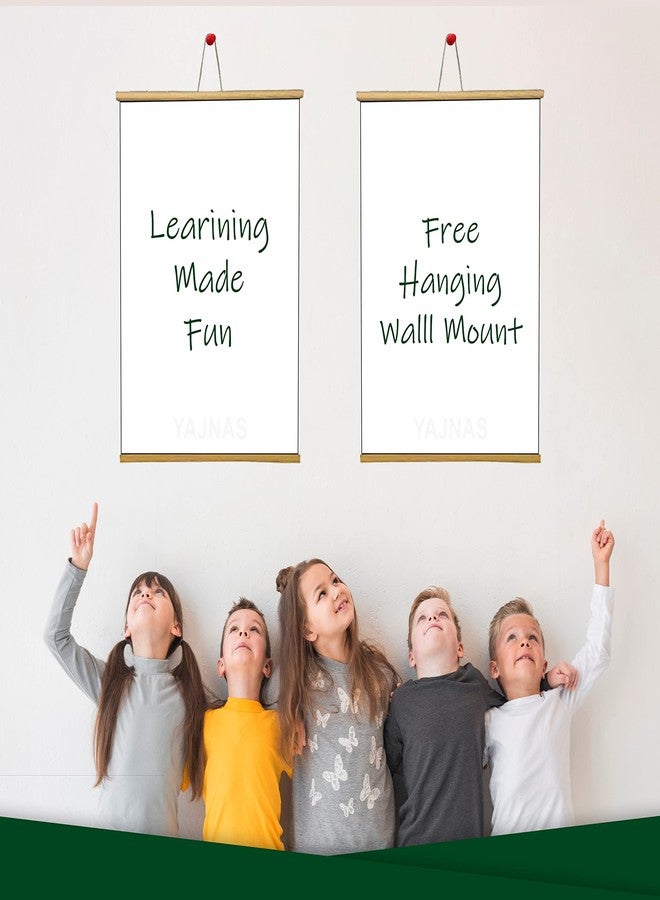 YAJNAS 2X3 Feets (24x36 Inchs) Wall Hanging Non-Magnetic White Roll Up Board with 1 Premium Wooden Duster with 1 Whiteboard Marker Combo - Image 5