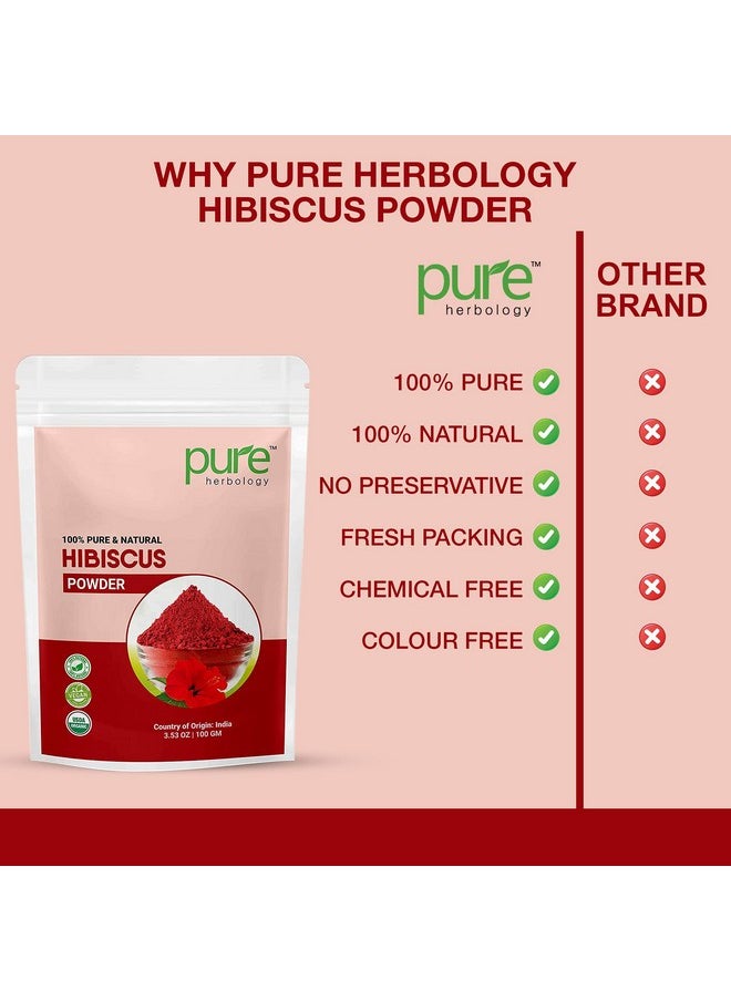 Pure Herbology Pure Herbology Pure & Natural Hibiscus Flower Powder for Face Packs and Hair Growth & Care, 200gm  - Image 5
