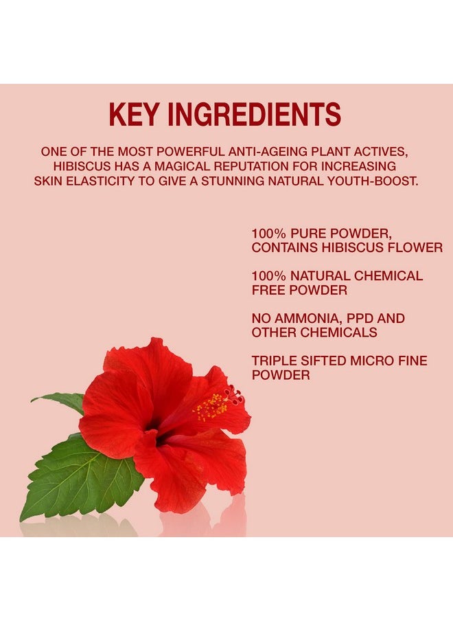 Pure Herbology Pure Herbology Pure & Natural Hibiscus Flower Powder for Face Packs and Hair Growth & Care, 200gm  - Image 4