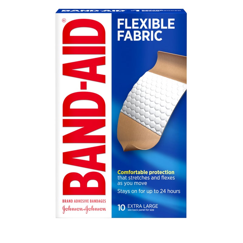 Band-Aid لصقات جونسون آند جونسون باند-أيد القابلة للتمدد الكبيرة، 10 قطع - Image 5