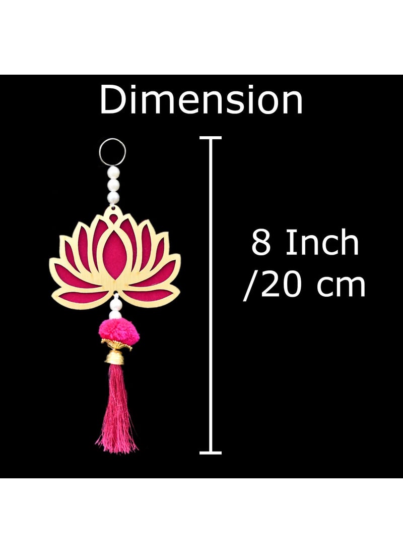 Saugat Traders Saugat Traders Handmade Wall Decor Lotus Hangings for Decoration Home Decor Festival Ganesh Puja Floral Wall Hangings Latkan Pooja Room | Diwali Backdrop Decorations Items (Pack of 10)  - Image 3