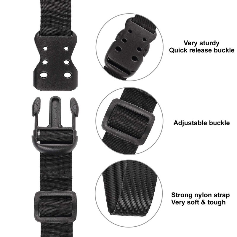 Ayaport Utility Straps With Buckle 48"" Quick-Release Adjustable Nylon Straps Black 4 Pack - Image 2