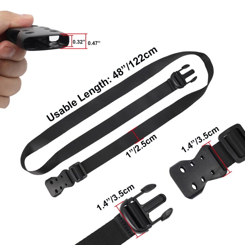 Ayaport Utility Straps With Buckle 48"" Quick-Release Adjustable Nylon Straps Black 4 Pack - Image 3