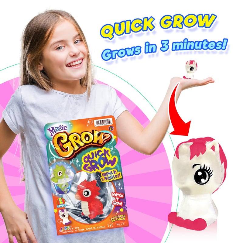 JA-RU Magic Grow Toy (24 Units Assorted) Place in Water & Grows Quick. Fun Baby Dragon & Unicorn Styles for Boys & Girls. Squishy Sensory Feel Party Favor for Kids. Small to Big in Minutes. 319-24 - Image 2