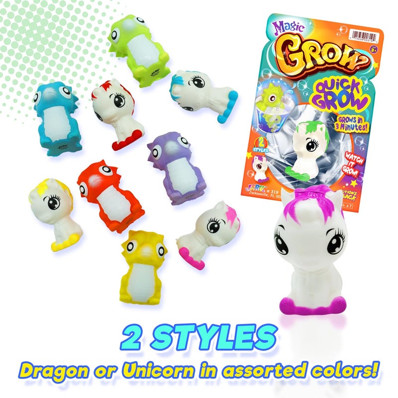 JA-RU Magic Grow Toy (24 Units Assorted) Place in Water & Grows Quick. Fun Baby Dragon & Unicorn Styles for Boys & Girls. Squishy Sensory Feel Party Favor for Kids. Small to Big in Minutes. 319-24 - Image 3