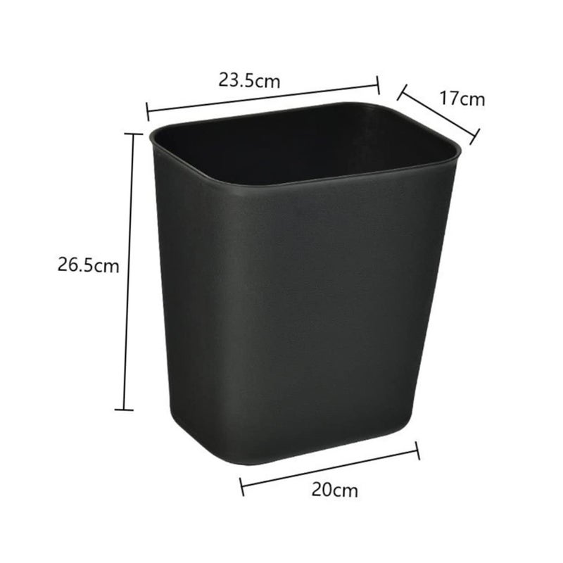 2Pcs Black Plastic Rectangular Trash Can Wastebasket For Home Office Hotel Desk - Image 3