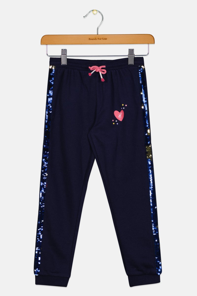 Hamleys Kids Girl Drawstring Jogger Pants, Navy - Image 2