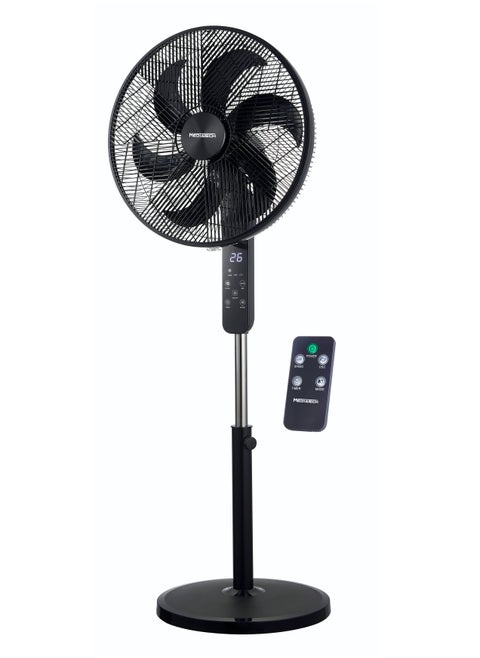 Hawa Hawa 18 Inch stand fan , 75 W ,Silent ForceTechnology with   6 Blades , 3 Speed Settings ,  High-Efficiency copper Motor,Remote control included, Black, MT-SF46R