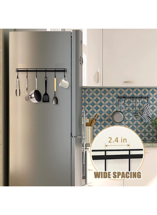 Wall Mount Utensil Rail Rack, 2 Packs Space Saving Adhesive Kitchen Utensil Holder Hooks No Drilling Wall Hangers with 2 Spare Adhesives for Kitchen Bathroom Livingroom (Color : Black)  - Image 4