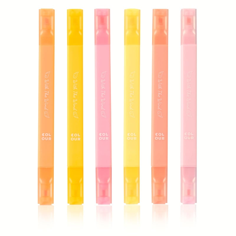 konket Pastel Highlighters Aesthetic Cute Highlighters Double Head Highlighters Assorted Colors Soft Chisel Tip Marker for office School Supplies - Image 1