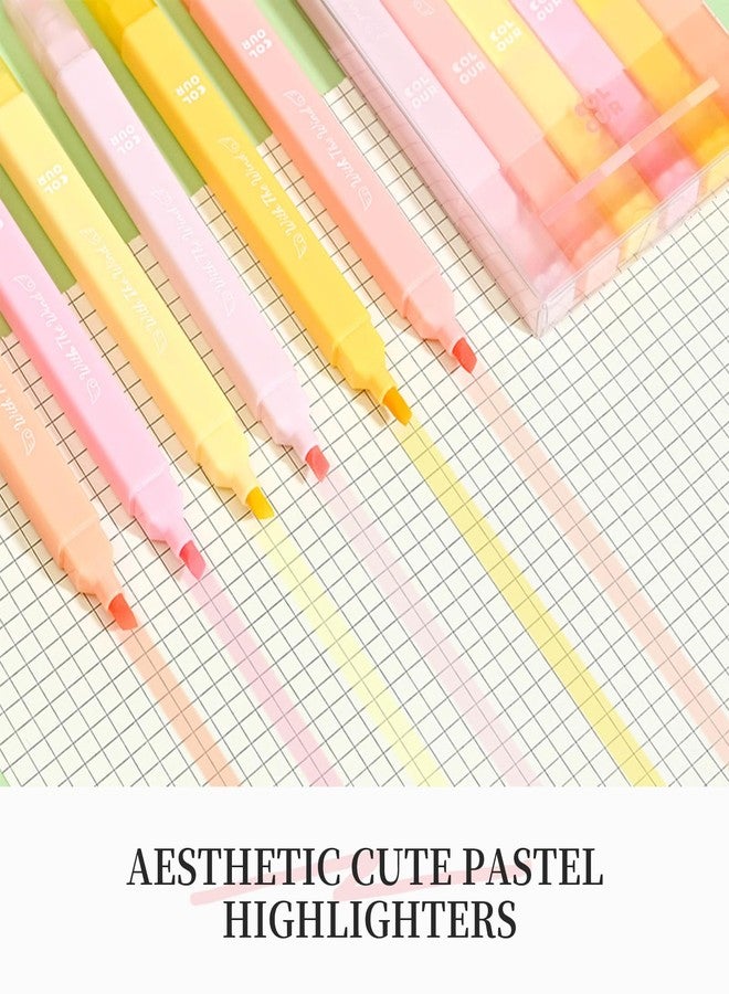 konket Pastel Highlighters Aesthetic Cute Highlighters Double Head Highlighters Assorted Colors Soft Chisel Tip Marker for office School Supplies - Image 2
