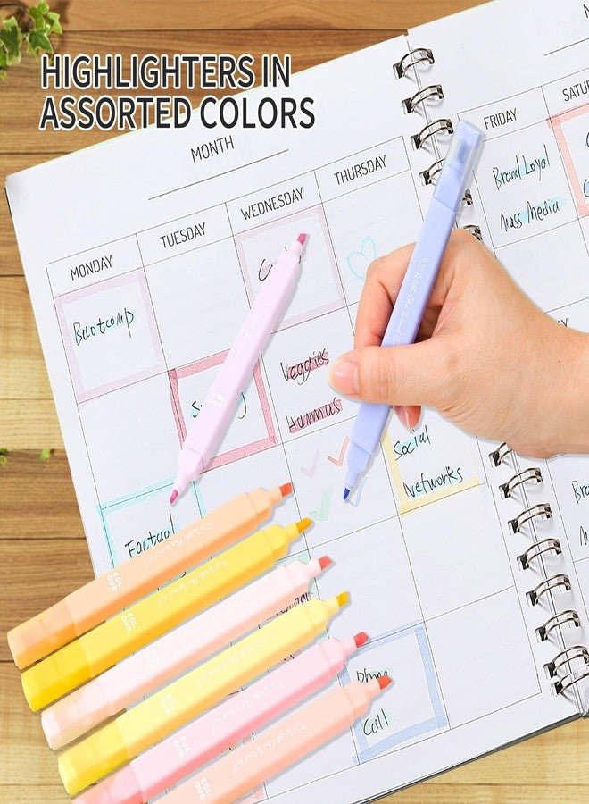 konket Pastel Highlighters Aesthetic Cute Highlighters Double Head Highlighters Assorted Colors Soft Chisel Tip Marker for office School Supplies - Image 5
