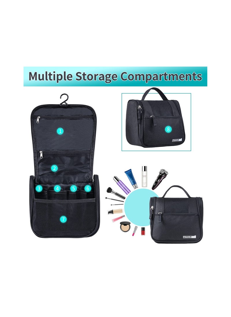 Excefore - Wash Bag, Capacity Travel Toiletry Bags, Travel Portable Hanging Bag, Waterproof Cosmetic Bag, Toiletry Bags for Business Trip, Gym, Vacation and Household - Image 1