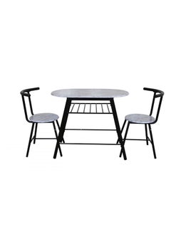 Pancho 3 Piece Oval Dining Set Sturdy Kitchen Dining Table With 2 Dining Chairs 1+2 Seater Modern Design Furniture for Home Dining Room Black & White - pzsku/Z1179611250AF913B7F39Z/45/_/1698399451/90dec788-9f3e-4217-ba51-2d7c01da768c