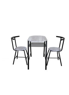 Pancho 3 Piece Oval Dining Set Sturdy Kitchen Dining Table With 2 Dining Chairs 1+2 Seater Modern Design Furniture for Home Dining Room Black & White - pzsku/Z1179611250AF913B7F39Z/45/_/1698399452/6136411a-b08e-4b10-bb14-8b42d690bc8f