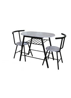 Pancho 3 Piece Oval Dining Set Sturdy Kitchen Dining Table With 2 Dining Chairs 1+2 Seater Modern Design Furniture for Home Dining Room Black & White - pzsku/Z1179611250AF913B7F39Z/45/_/1698399453/bb02cfb5-c125-4fda-951f-ff67e6a4bffe