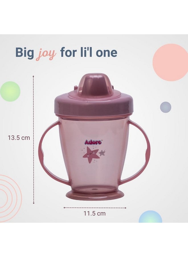 Adore Birdy Leakproof Spout Sipper For Baby With Handle | 250Ml Baby Water Bottle For 6 To 12 Month Baby | Anti Spill Drinking Water Sipper Spout Cup For Kids | Sipper Cup For Baby & Toddlers (Pink) - Image 2