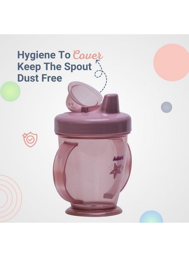 Adore Birdy Leakproof Spout Sipper For Baby With Handle | 250Ml Baby Water Bottle For 6 To 12 Month Baby | Anti Spill Drinking Water Sipper Spout Cup For Kids | Sipper Cup For Baby & Toddlers (Pink) - Image 3