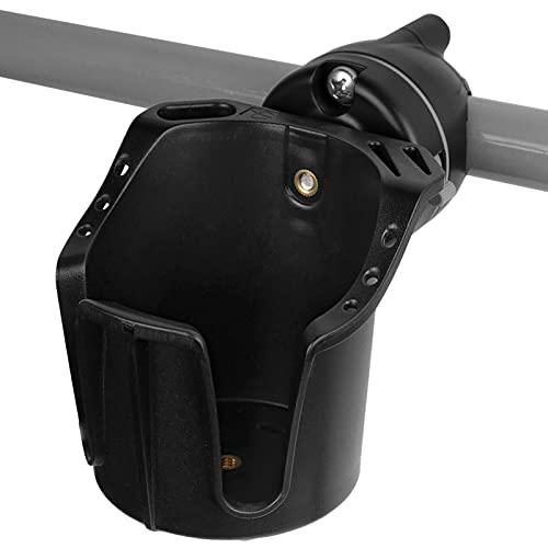 Obcursco Boat Cup Holder, Multi-Functional Marine Cup Holder for Rail Mount, Perfect for Drinks, Bottles, Fishing Gear, Compatible with Pontoon and Bass Boats - Image 1