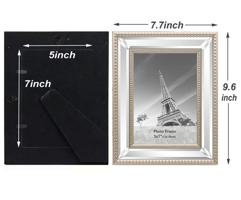 Meetart 5x7 3 Pack Mirror Photo Frames Sets for Wall Pictures Decor or Table Stand - Image 3