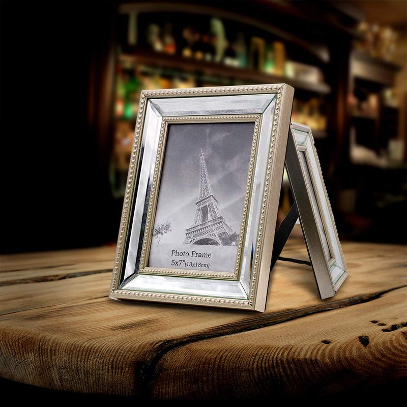 Meetart 5x7 3 Pack Mirror Photo Frames Sets for Wall Pictures Decor or Table Stand - Image 5