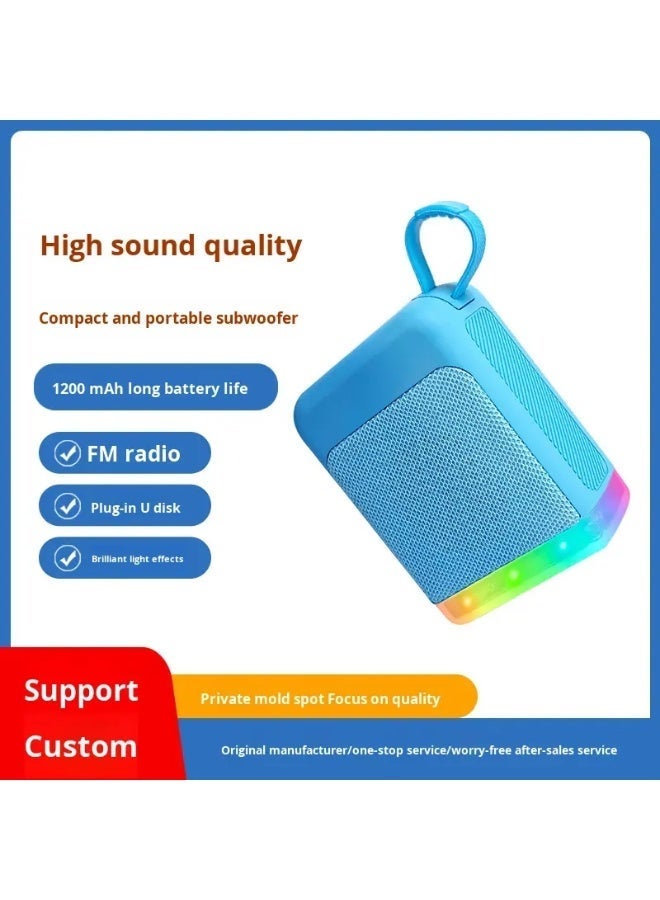 T I G O Portable Bluetooth 5.0 Speaker – 5W HD Desktop Wireless Speaker with RGB Ambient Light, TF Card & USB Drive Support - Image 3