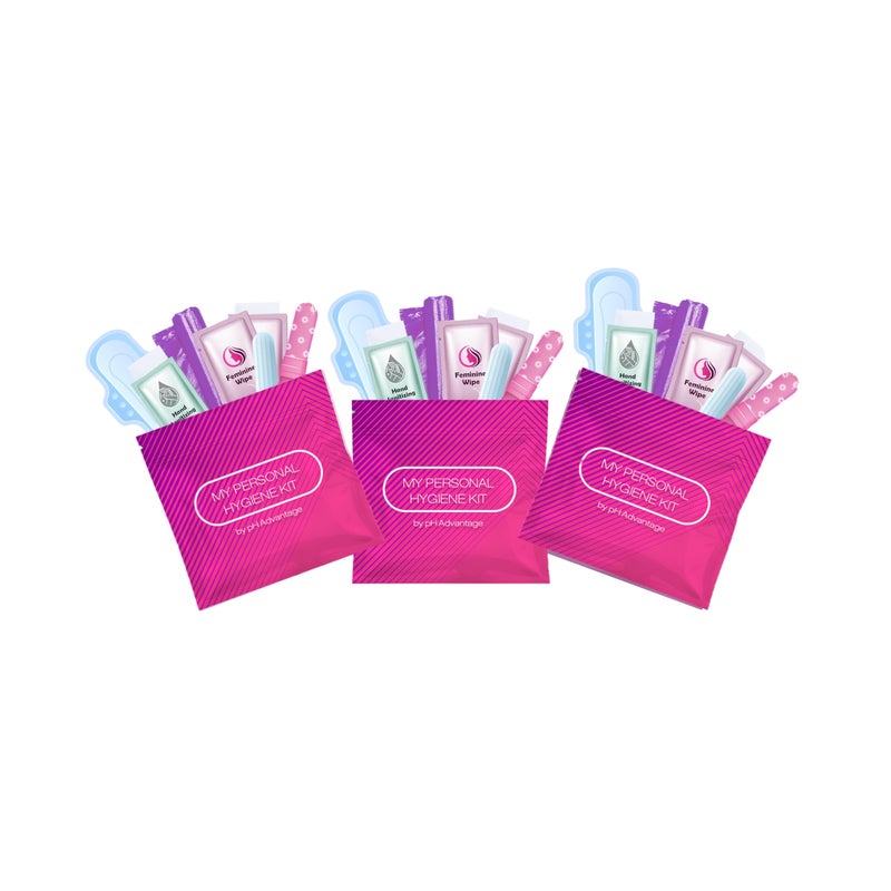 pH Advantage Portable Period Kit Essential Period Pouch for Teen Girls in School Travel and Daily Use Ideal for Parents Schools Churches Businesses and Homeless Outreach Pink Menstrual Kit 3