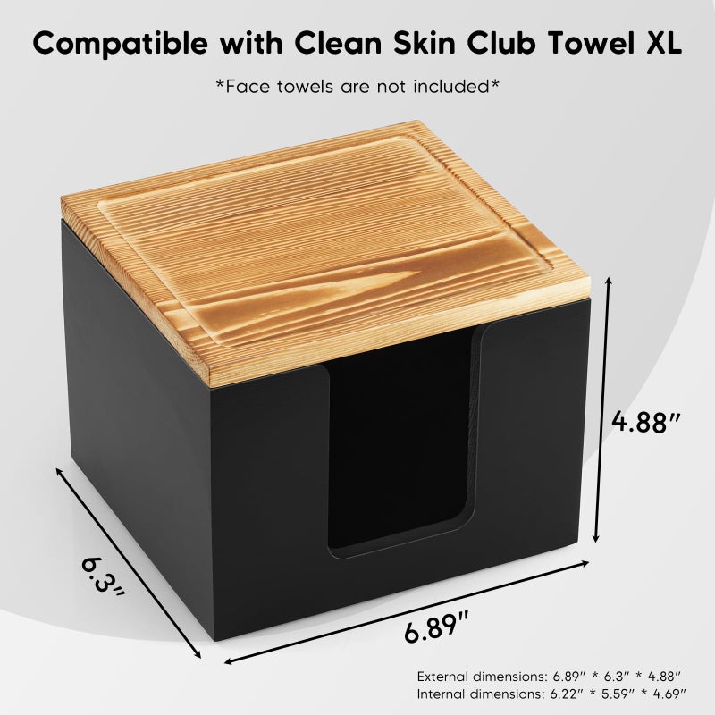 ZMZKKLL Disposable Face Towel Holder Box - Wood Facial Container Compatible with Clean XL - Towel Storage Makeup Organizer for Vanity, Bathroom Organization (Excluding Facial Towels) - Image 2
