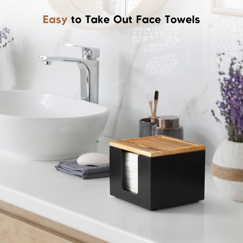 ZMZKKLL Disposable Face Towel Holder Box - Wood Facial Container Compatible with Clean XL - Towel Storage Makeup Organizer for Vanity, Bathroom Organization (Excluding Facial Towels) - Image 5