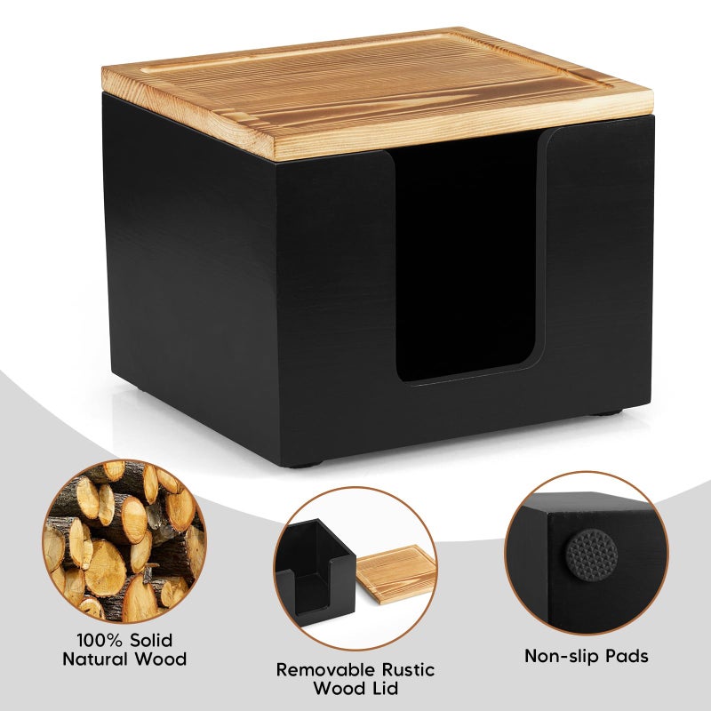 ZMZKKLL Disposable Face Towel Holder Box - Wood Facial Container Compatible with Clean XL - Towel Storage Makeup Organizer for Vanity, Bathroom Organization (Excluding Facial Towels) - Image 4