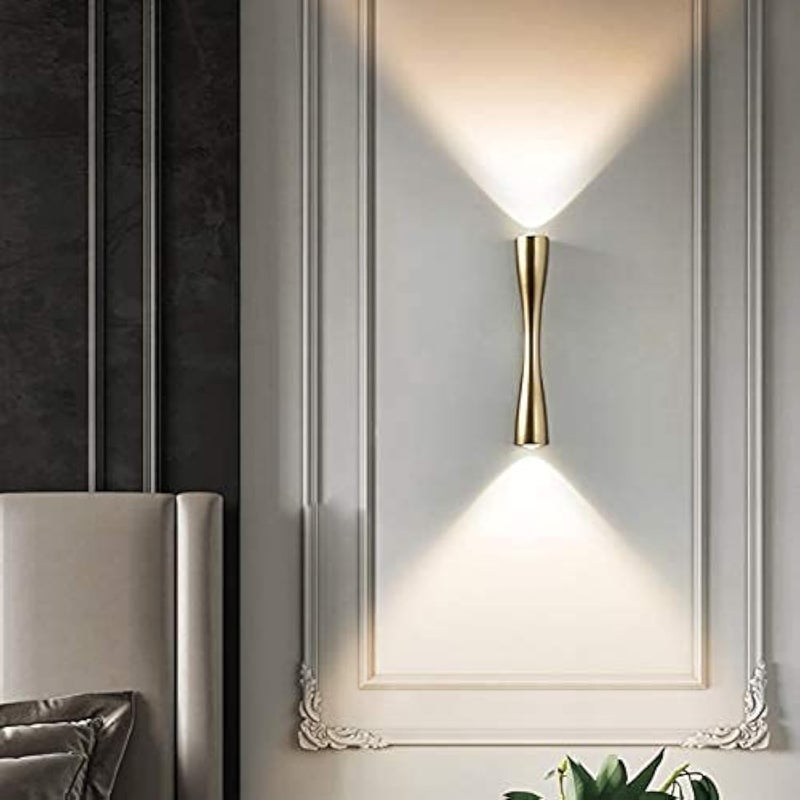 CITRA LED Slim Long Modern Up and Down Wall Sconce Gold Light Fixtures with Two 5 Watt LEDs (Warm White) - Image 1