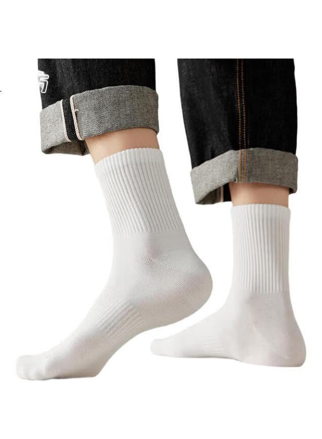 Men'S Summer 100% Cotton Socks Father'S Day Gift 7A Grade Antibacterial Odor-Resistant Durable Long Tube Socks