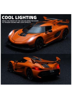 CHE ZHI 1:24 Koenigsegg Jesko Car Model, Diecast Collectible Pull Back Model Car with Sound and Light, Toy Gift Vehicles for Adults Kids Boys Girls  - Image 4