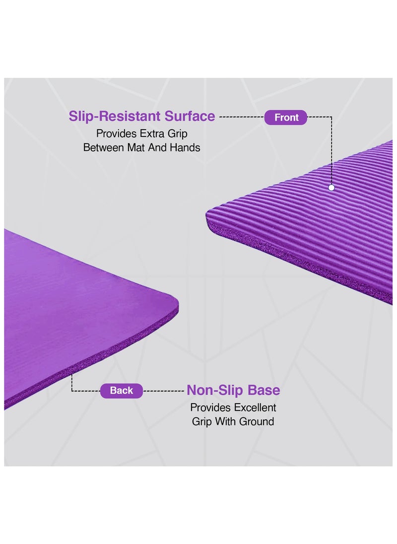 Allure Sphere Sphere Yoga Mat 10Mm Thick Double Sided Non-Slip Nbr Exercise Mat - Ideal Floor Mat For Gymnastic Pilates Fitness Workout Stretching - Training Equipment For Home Gym & Outdoor  - Image 4