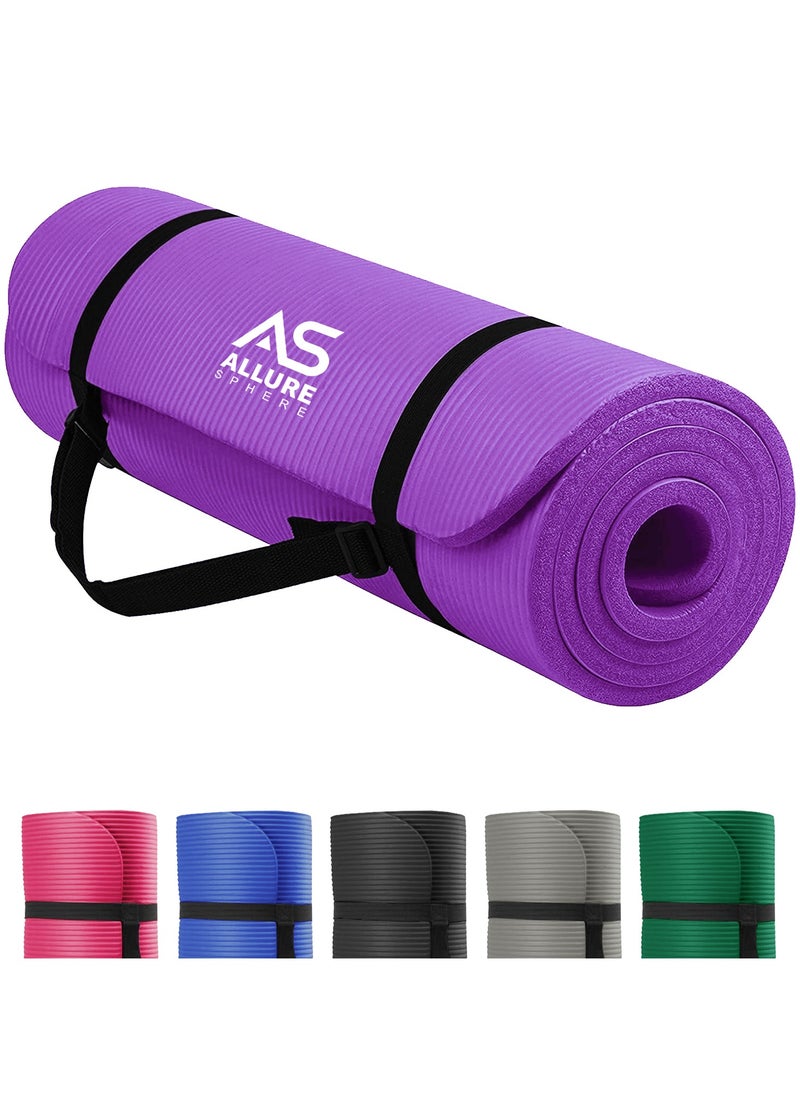 Allure Sphere Sphere Yoga Mat 10Mm Thick Double Sided Non-Slip Nbr Exercise Mat - Ideal Floor Mat For Gymnastic Pilates Fitness Workout Stretching - Training Equipment For Home Gym & Outdoor  - Image 1