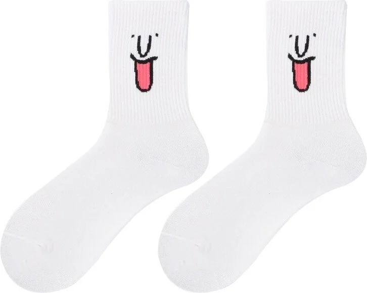 Bgk Unisex Colorful Face Patterned Tennis Socks Single