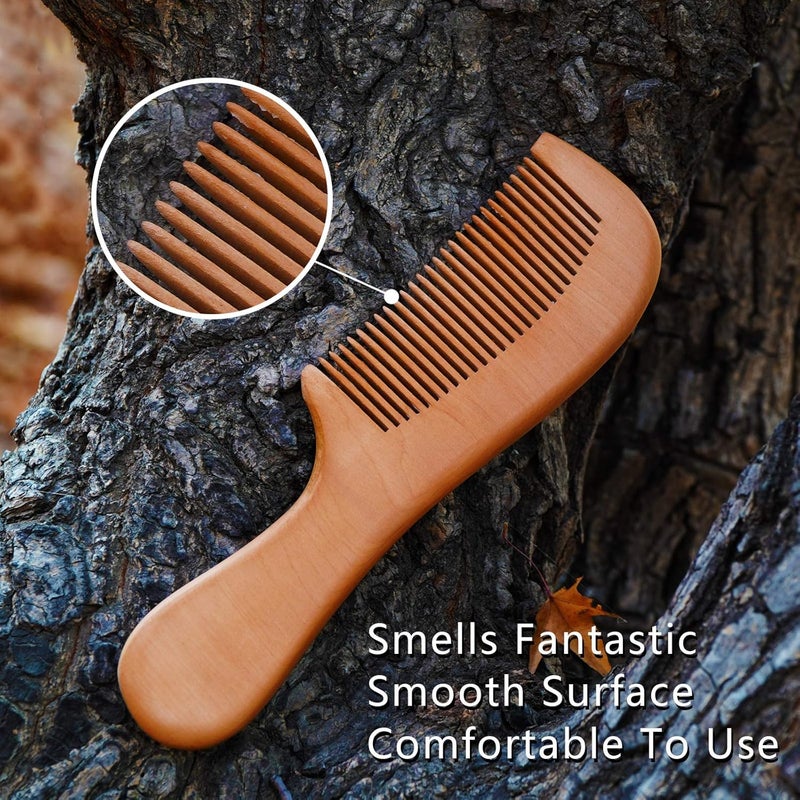 ALKAYAN Fine wooden comb C, Wood Comb for Hair ，Handmade Natural Wooden Combs with An... - Image 3