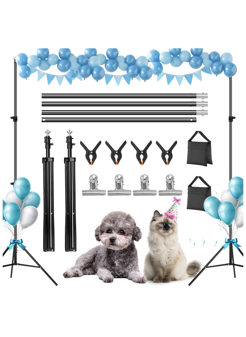 FOONNUN - 6.56 x 9.84Ft Photo Video Studio Heavy Duty Adjustable Muslin Backdrop Stand Background Support System Kit for Photography with Carrying Bag+8 Pcs Spring Clamps+2 Pcs sandbags - Image 1