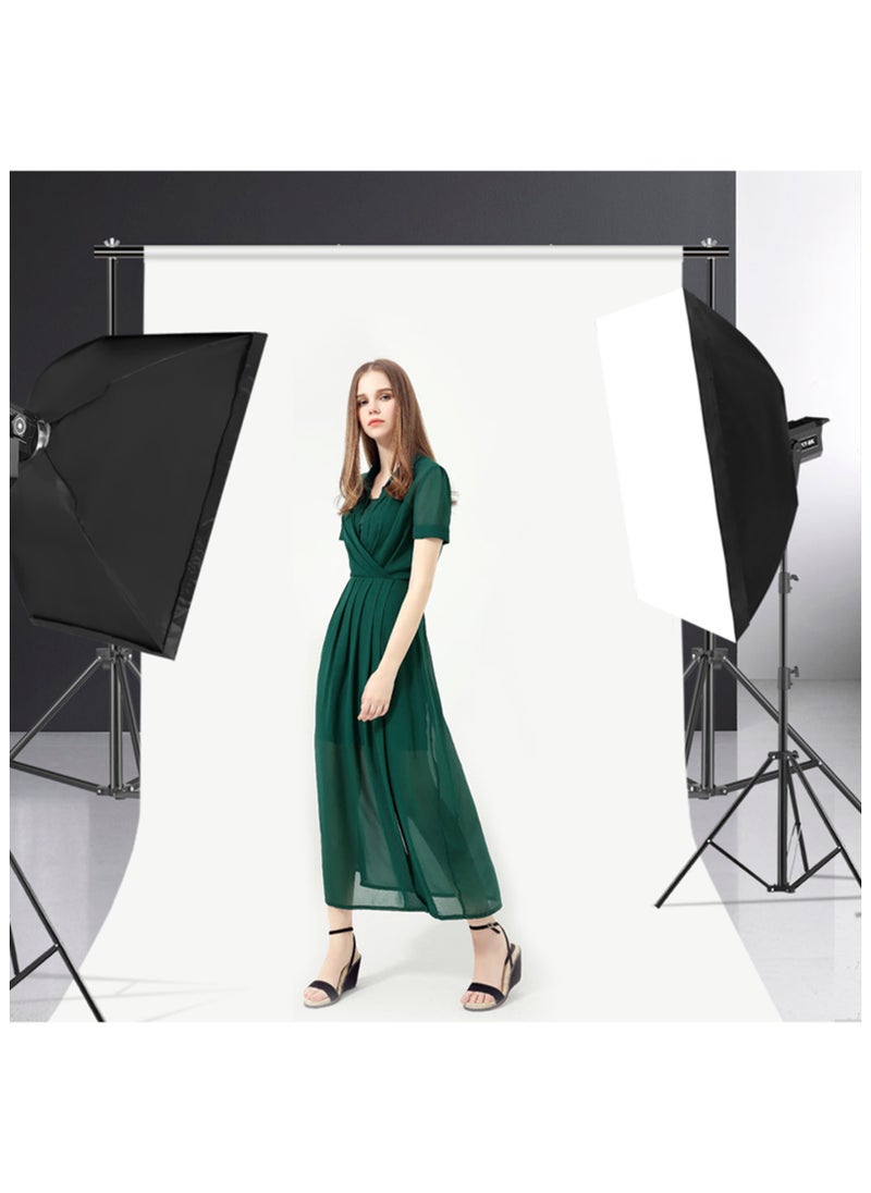 FOONNUN - 6.56 x 9.84Ft Photo Video Studio Heavy Duty Adjustable Muslin Backdrop Stand Background Support System Kit for Photography with Carrying Bag+8 Pcs Spring Clamps+2 Pcs sandbags - Image 1