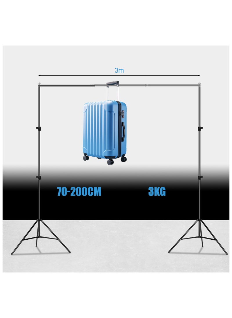 FOONNUN - 6.56 x 9.84Ft Photo Video Studio Heavy Duty Adjustable Muslin Backdrop Stand Background Support System Kit for Photography with Carrying Bag+8 Pcs Spring Clamps+2 Pcs sandbags - Image 1