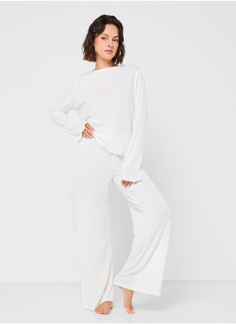 Ginger - Ribbed Long Sleeves Lounge Set - Image 1