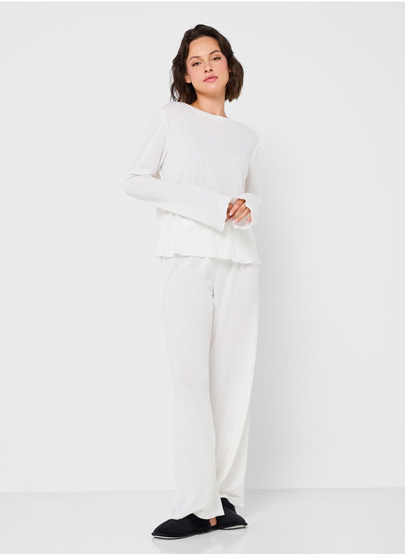 Ginger - Ribbed Long Sleeves Lounge Set - Image 1