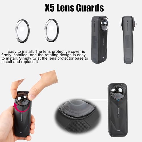 PellKing Camera Protective Accessories Kit for Insta360 X5 Insta 360 X5 Lens GuardSilicone Protective CoverScreen ProtectorsCamera Case Bundle - Image 3