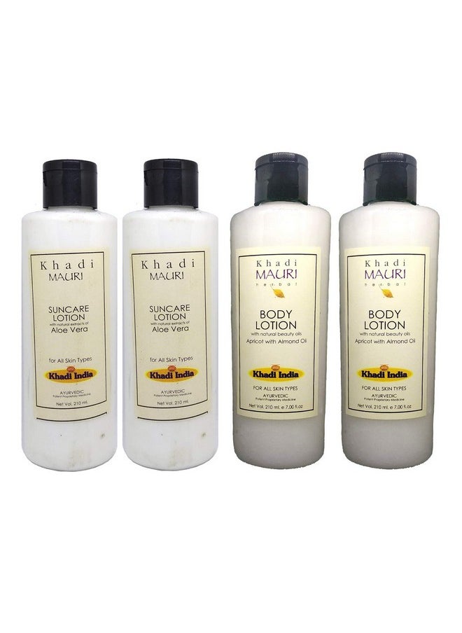 Khadi MAURI Sun Care & Body Lotion - Pack Of 4 (840 Ml) 