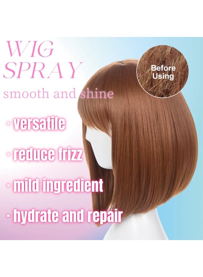 PURC 2-IN-1 Wig Shampoo, Wig Leave-In Conditioner & Detangling Spray for Synthetic Hair, Moisturizing Hydrating Hair Spray, Wig Care Melting Spray, Anti-Frizz Wig Detangler and Conditioning Mist for Easy Styling 80ml - Image 4