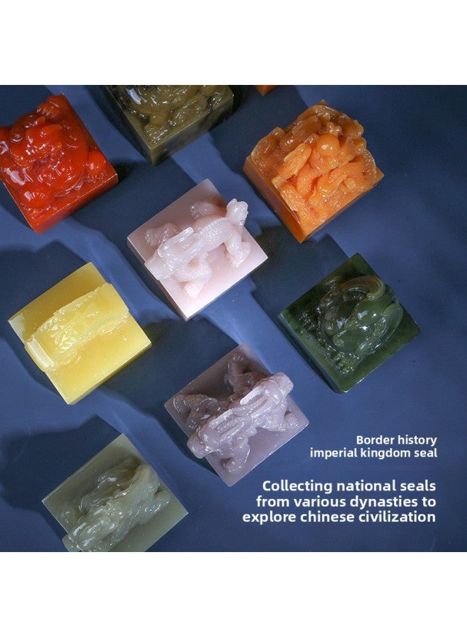 Pinot Archaeological Excavation Imperial Seal Ancient Emperor Seal Blind Box National Tide Children's Handmade DIY Treasure Digging Toy-Color:Flowing Water Jade Emperor Seal (Live Edition + Tools + Ink Pad + Scroll) Style Remarks - Image 5